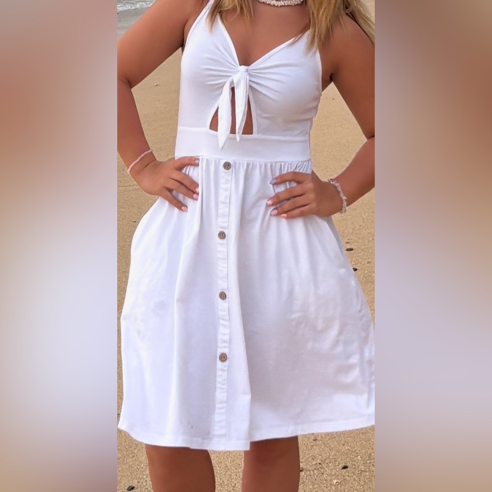 Amazon White Button-Front Dress